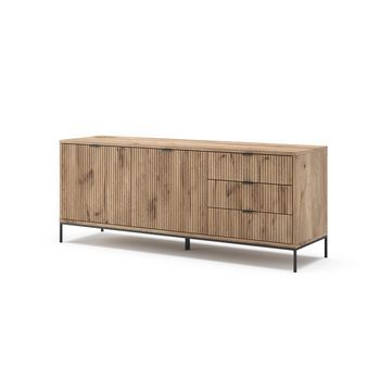 Tablero Bajo Eliza 150 X 60 Cm Con 3 Cajones, 2 Puertas Vicco