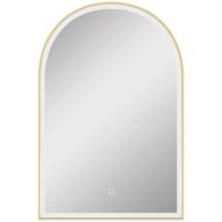 homcom espejo de bano led 90x60 cm mural 3 colores arqueado marco de aluminio antivaho e interruptor tactil   aosom espana