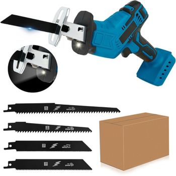 Sierra Recíproca Eléctrica Inalámbrica de 100 mm para Metal y Madera, con Velocidad Variable de 3000 rpm, Herramienta de Corte, Sierra Eléctrica para Batería Makita de 18 V
