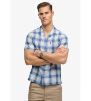 superdry para hombre m4011139a camisa cabana check azul xxl casual algodon manga corta
