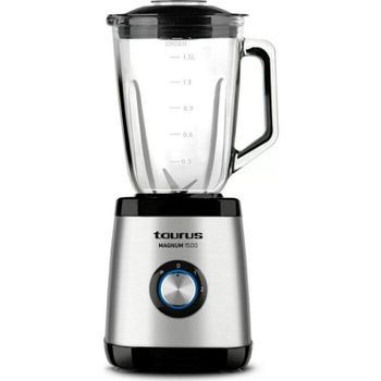 Batidora de vaso Taurus Magnum 1500 1.5L 1500W Jarra de cristal Pica Hielo Acero Inoxidable