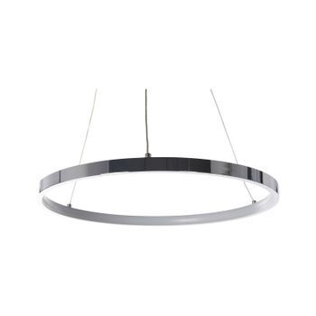 Lámpara De Techo Led De Metal Plateado Aluminio Anillo Ø 40 Cm Glamour Moderno