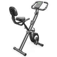 bicicleta estatica plegable con monitor lcd y soporte para tablet resistencia magnetica de 8 niveles y sensores de pulsonegrorattantree