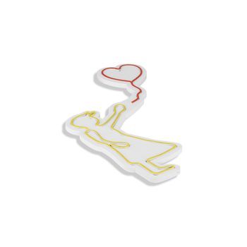 Iluminación Led Decorativa De Plástico Balloon Girl Rojo Amarillo 56x42x2 Cm
