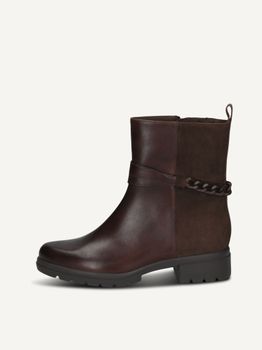 CAPRICE Bootie, brown, made of Leather with Block heel, Size 39