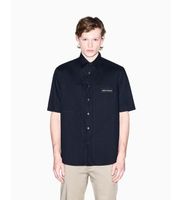 ax armani exchange para hombre xm002317af24533ub101 camisa boxy marino s casual algodon manga corta