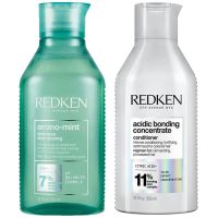 redken amino mint scalp cleansing for greasy hair shampoo and acidic bonding concentrate conditioner bundle