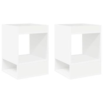 2 Piezas Mesa Auxiliar | Mesa De Apoyo 40 X 40 X 56 Cm Madera De Ingeniería
