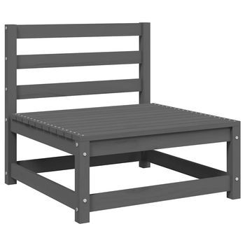 Conjunto De Muebles De Jardín 2 Uds | Mesa Y Sillas Con Cojines Madera Pino Gris