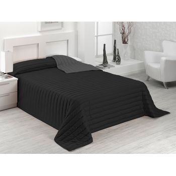 Colcha Bicolor Multiuso Tutto 300x270 Cm - Negro/gris (disponible En Varias Medidas Y Colores) - Cama 200