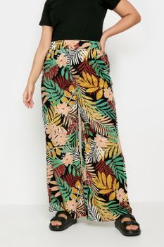 Yours Pantalón Ancho Tropical, Mujer Curvy Y Tallas Grandes, Yours