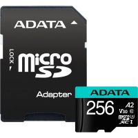 tarjeta microsdxc adata premier pro 256gb uhs-i u3 v30 a2 negra azul