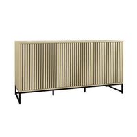 aparador contemporaneo acanalado efecto madera 3 puertas 160cm