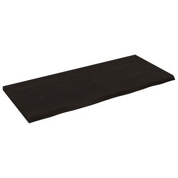 Tablero Mesa Madera Roble Tratada Marrón Oscuro 140x60x(2-4) Cm Vidaxl