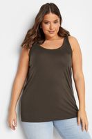 yours camiseta marron chocolate sin mangas mujer curvy y tallas grandes yours