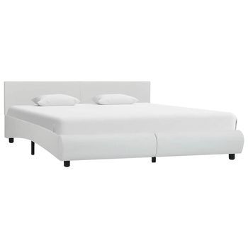Estructura De Cama Con Led Sin Colchón Blanco 180x200 Cm