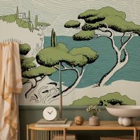 papel pintado panoramico paisaje de arroyos blanco 300 x 25