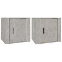 pack 2 uds mesitas de noche  mesa auxiliar  mesilla color gris hormigon 50x39x47 cm