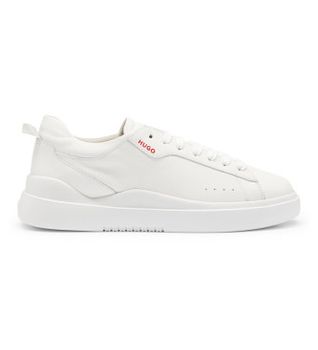 HUGO para hombre. 50499261 Zapatillas de piel Blake blanco (41), Plano, Cordones, Casual