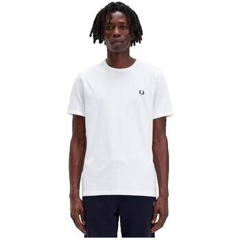 Fred Perry Tops y Camisetas T-shirt Ringer col rond blanc para mujer