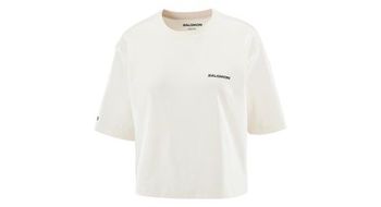 Camiseta de mujer salomon logo tee beige crop t shirt