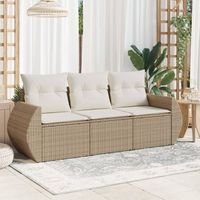 conjunto de sofas de jardin con cojines beige 3 uds  mueble jardin mesa y sillas ratan pe cfw904249