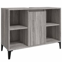 armario de lavabo madera contrachapada gris sonoma 80x33x60 cm vidaxl