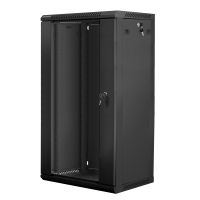 bastidor de pared lanberg wf01-6422-10b 22u 60kg negro autoinstalable ip20 puerta de cristal