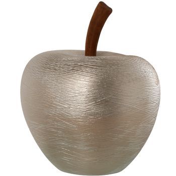 Figura Manzana Ceramica Plata 50cm