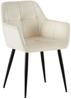 silla con asiento en terciopelo crema