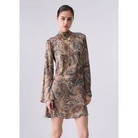 liu jo vestidos vestido corto en saten estampado para mujer