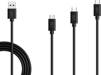 cable usb a usb-c - isy izb-543 20 pack 3 cables 2m 1m and 06m 18w negro