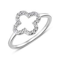 anillo trebol de plata 925 con circonita