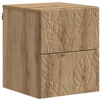 Mesita De Noche De Pared Roble Artisan 34,5 X 33 X 40 Cm Vidaxl