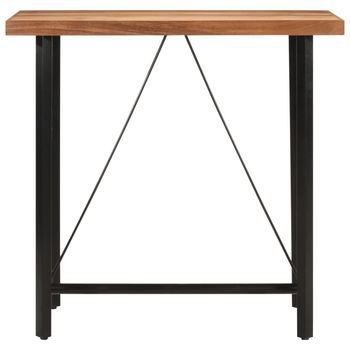 Mesa Alta | Mesa Bar De Hierro Y Madera Maciza De Acacia 110x55x107 Cm
