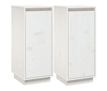 Vidaxl aparador 2 uds madera maciza de pino blanco 31,5x34x75 cm