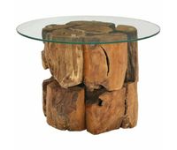 mesa de cafe - mesa de centro de madera flotante de teca maciza 60 cm