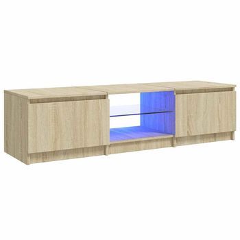 Armario Tv Con Luces Led Roble Sonoma 140x40x36 Cm Vidaxl