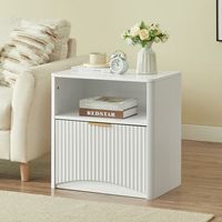 mesita de noche - mueble de dormitorio - tablero de particulas - blanco 58x38x60cm