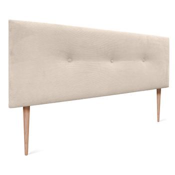 Dhome Cabecero De Pana Liso Con Botones 150x105 Con Patas Camas 150/160 - Beige