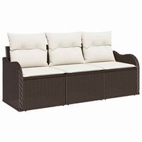conjunto de sofas de jardin 3 piezas  mueble de jardin marron ratan sintetico