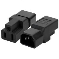 adaptador alimentacion c14 macho a nema 5-15r negro