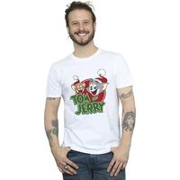 dessins animes camiseta christmas hat logo para hombre