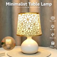 lampara de mesa decorativa simple interruptor de boton brillo ajustable luz calida decoracion para dormitorio sala de estar y estudio