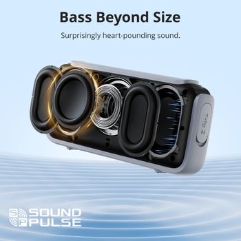 Tronsmart Altavoz Portátil Trip 2 con Bluetooth, Bajos Mejorados, Resistencia al Agua IPX7, 20 Horas de Reproducción, para Camping, Senderismo y Actividades al Aire Libre