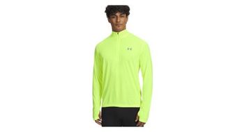 Camiseta 1 4 zip under armour launch yellow  hombre