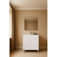 mueble stephanie 70 cm 2p blanco brillo pack mueble  lavabo