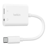 hub belkin 2 puertos usb-c y 35 mm modelo npa004btwh power delivery 60 w blanco