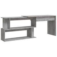 escritorio esquina madera contrachapada gris sonoma 200x50x76cm vidaxl