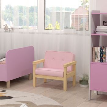 Sillón Infantil Con Tejido Suave De Pana Rosa Aiyaplay
